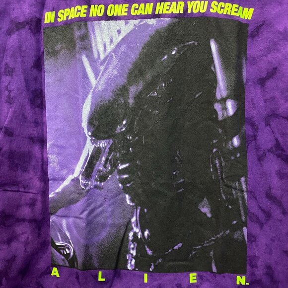 Alien Xenomorph Space No One Can Hear You Scream Tie Dye Small - Picture 2 of 4
